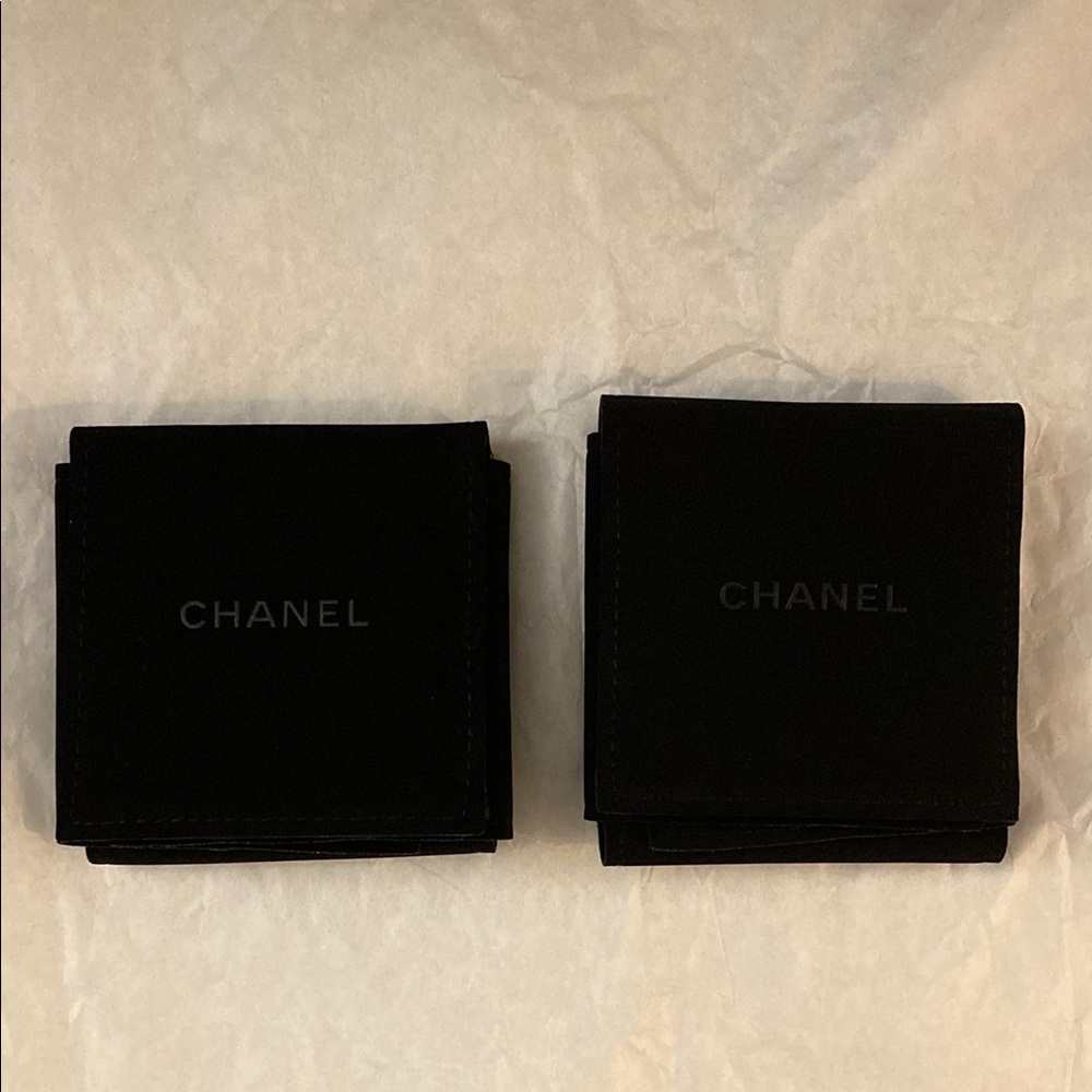 Chanel Black Velvet Pouches